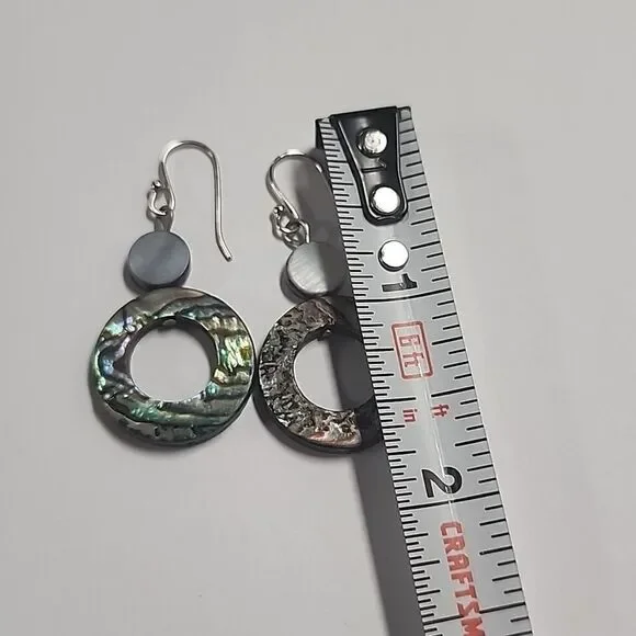 Abalone Shell Earrings Dangle - Picture 3 of 3